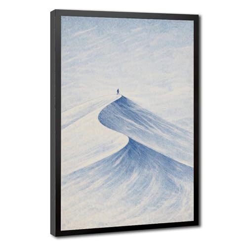 Toile paysage zen japonais indigo abstrait pour créer une atmosphère relaxante