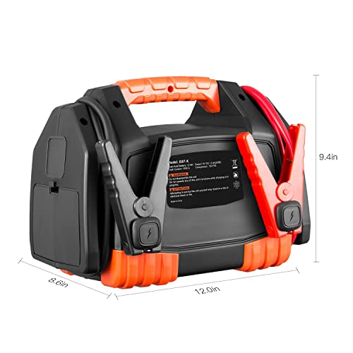 Kinverch Jump Starter With Air Compressor 1000 Peak Portable Battery Jump Starter&Usb Port/12V Power Ports #TOP1