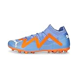 PUMA Unisex Adults' Sport Shoes FUTURE MATCH MG Soccer Shoes, BLUE GLIMMER-PUMA WHITE-ULTRA ORANGE, 43