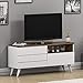 LEON Set Soggiorno - Mobile TV - Credenza TV - Parete Attrezzata in design moderna (Bianco/Noce) immagine
