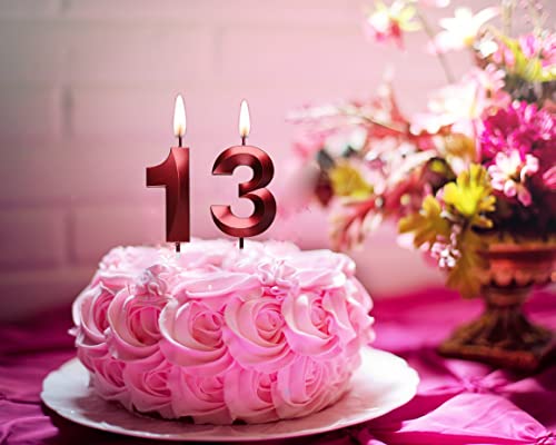 Red 13Th Birthday Candles, Number 13 Cake Topper For Birthday Decorations Party Decoration #TOP4