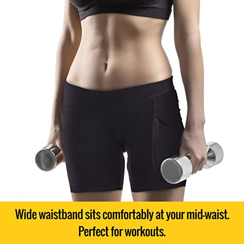 Maggie's Organic Cotton Blackout Base Layer Legging Shorts - Stretch Womens Workout Shorts #TOP5