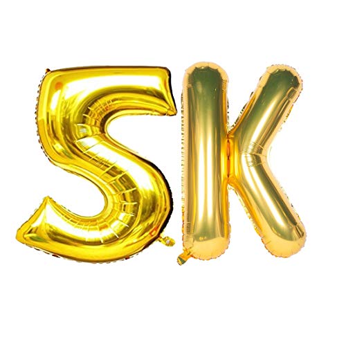 Image of Atpata Funky 5K Number Golden Foil Balloon 32 inch Size Birthday Decoration Items | Happy Birthday Decoration Kit | 5K Numeric Milestone Party Celebrations