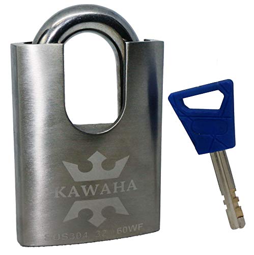 KAWAHA 2-3/8 inch (1-9/16 to 2-3/8 in.) Stainless Steel Shrouded High Security Padlock