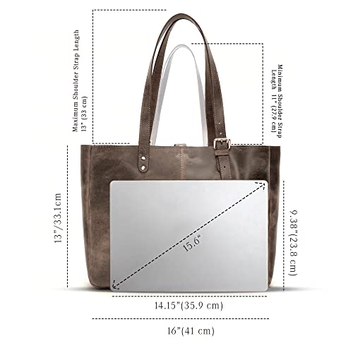 Image of Leather Tote Bag for women, Genuine Leather Totes, Shopping Bag, Gifts for Women
