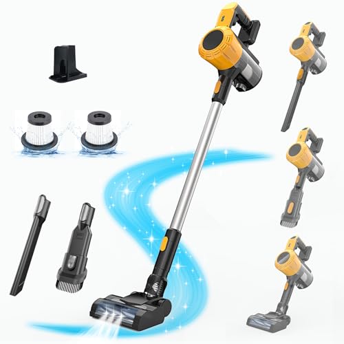 Psogpone Cordless Vacuum Cleaner for Dewalt 18V Battery, 550W/45Kpa 6-in-1 Stick Vacuum, Handheld Vacuum for Carpet/Hard Floor/Pet Hair (No Battery)