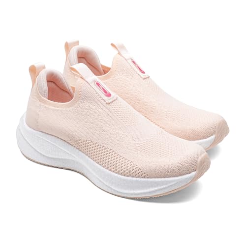 Image of ASIAN HypercushionWalk-W-01 Women's Ortho Walking Shoes | Stylish Slip-On Knit Shoes with E-TPU Energy Return Sole, Ortho Relief Memory Foam, Arch Support & Traction Grip for Smooth Daily Walking