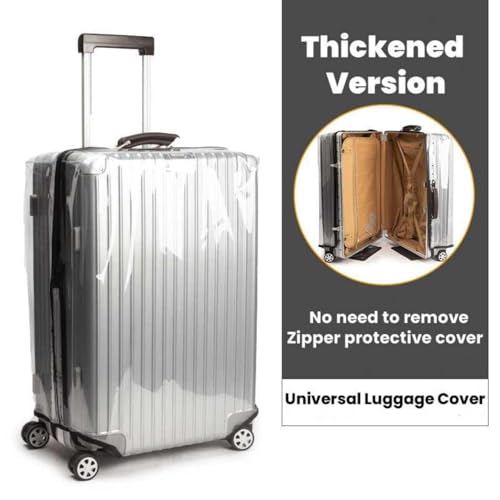 Image of Suitcase Cover Small | 20 Inch Transparent PVC Luggage Cover for Hard Trolley Bag (50 CM) Waterproof Clear Protective Trolley Bag Cover with Zipper Travel Dustproof Protector