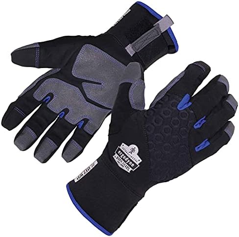 Ergodyne ProFlex 817WP Waterproof Work Gloves, Thermal Insulated, Touchscreen, Reinforced Palms Black, Medium