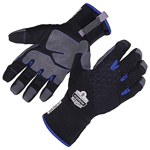 Ergodyne ProFlex 817WP Waterproof Work Gloves, Thermal Insulated, Touchscreen, Reinforced Palms Black, Medium