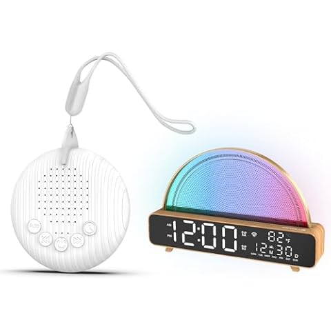 ANYPLUS Portable White Noise Sound Machine Bundle with Sunrise Alarm Clock with Touch Night Light, Multi Sound Options Including White Noise,Nature Sounds & Lullaby, Sleep Aid for Baby, Adults Cover