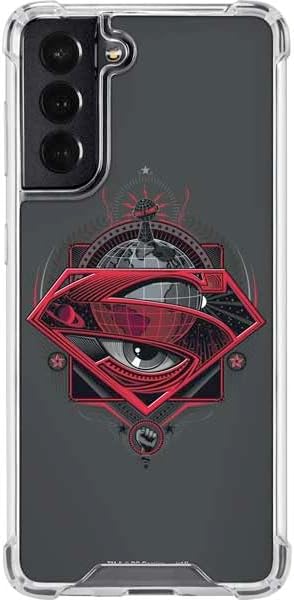 Skinit Clear Phone Case Compatible with Galaxy S22 - Officially Licensed DC Comics Superman Flying Over City Pose Design