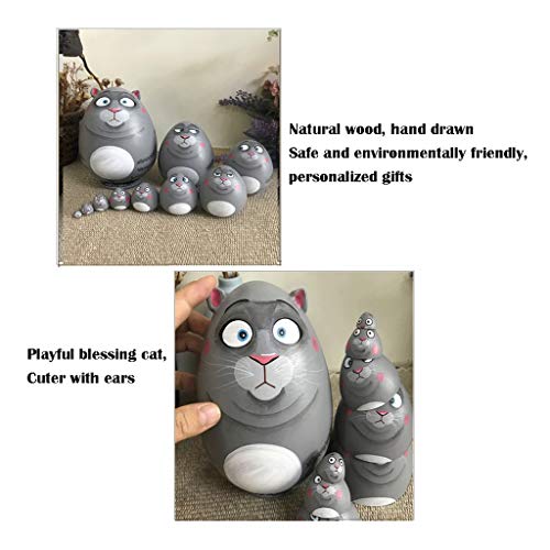 Yamia Animal Nesting Dolls Set 10 Pcs Matryoshka Wooden Stacking Nested Handmade Toy For Kids Children Christmas (Color : Multicolor) #TOP3