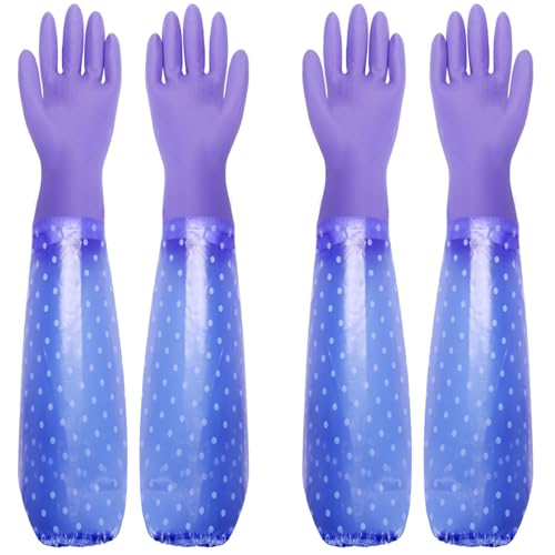 XANGNIER Waterproof Long Cleaning Gloves (2 Pairs)