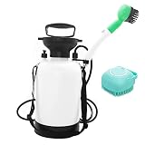GARTOL Portable Dog Shower with Pet Silicone Bath Massage Brush 1.3 gal Dog Washer, Outdoor Portable