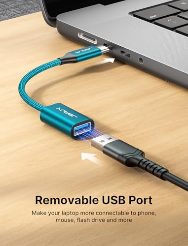 Image of JSAUX USB C to USB 3.0 Adapter [2 Pack], Type C Male to USB Female OTG Cable Compatible with MacBook Pro /Air, iPhone 16 Pro Max /16 Plus /16e /15, Samsung Galaxy S25 /S24 /S23-Green