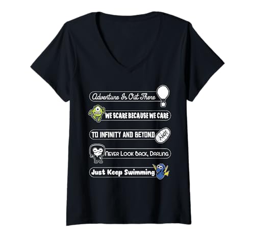 T-shirt col V femme Disney Pixar t-shirt imprimé citations de film