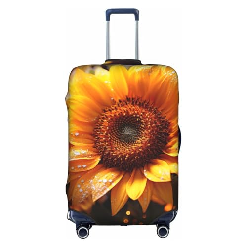 Housse de protection pour valise extensible motif tournesol blanc en voyage
