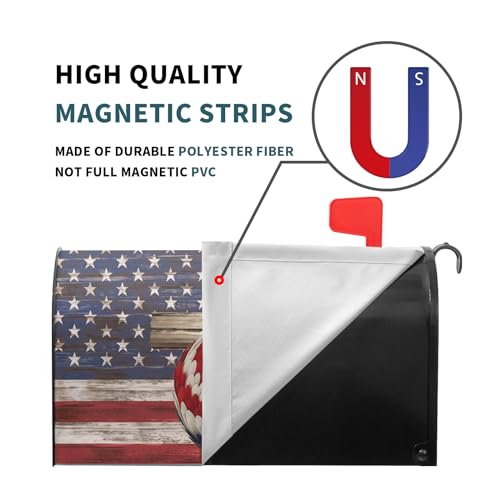Image of USA American Flag Patriotic Mailbox Covers Magnetic Independence Day Mailbox Wrap Standard Size 18 X 21 4th of July Memorial Day Decorative for Home Outdoor Garden