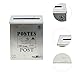 KiBcsLic Wall Mounted Mailbox Wall Hanging Mail Box Metal Postbox Newspaper Holder Box,Drop Box for Porch Front Door Home Office Decor, Silvery
