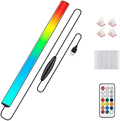 Under Monitor RGB Light Bar, LED Light for Desk Gaming Setup, USB Powered Keyboard Light, 12 Inch 5V, 353 Color Change Modes, Wireless Remote, LED Ambient Lights for Room Decor, Desk Setup, PC