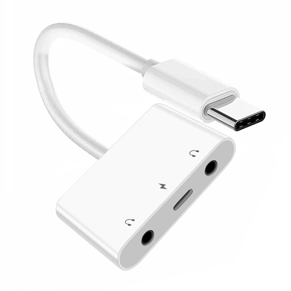 Scheda audio da USB-C a doppia scheda audio AUX e microfono da 3,5 mm con adattatore di ricarica PD compatibile con computer portatili, tablet, telefoni