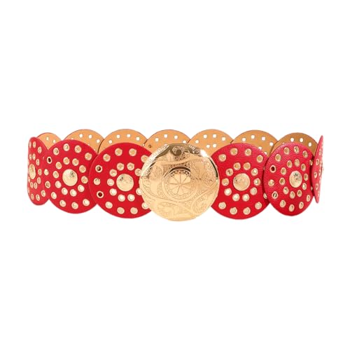 Ceinture Harajuku pour adolescente en PU avec boucle fleur sculptée pour jupe manteau