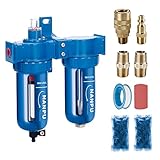 NANPU Zinc Alloy Coalescing Filter & Desiccant Dryer System, Poly Bowl, Suitable for Paint Spray & Plasma Cutter (3/8" NPT)