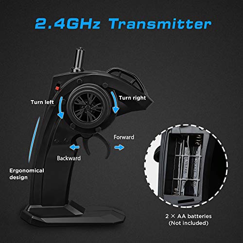 YEZI RC Car 1:18 Large Scale, 2.4Ghz All Terrain Waterproof Remote Control Truck with 2 Batteries,4x4 Electric Rapidly Off Road Car for, Remote Control Car for Kids Boys and Adults - Thumbnail 3