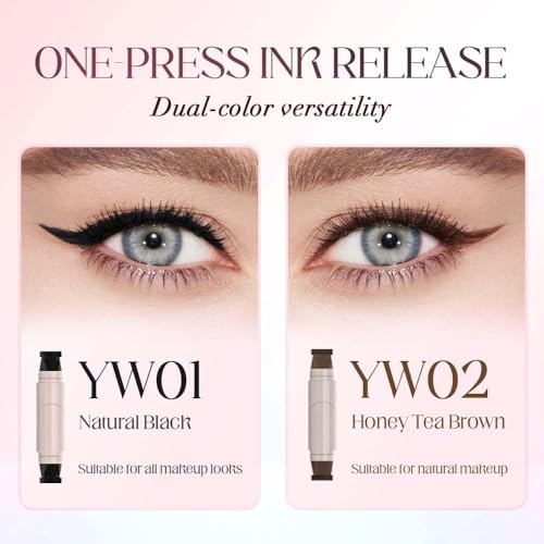 Rotating Eyeliner Stamp Pen waterproof negro y marrón miniatura 6