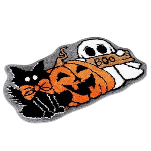 Tapis d'Halloween absorbant avec envers antidérapant forme fantôme - 2