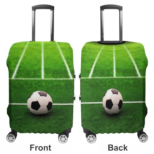 Grass Field Soccer Playground Luggage Cover, Washable Elastic Suitcase Cover Protector Fit 18-32 Inch Luggage3