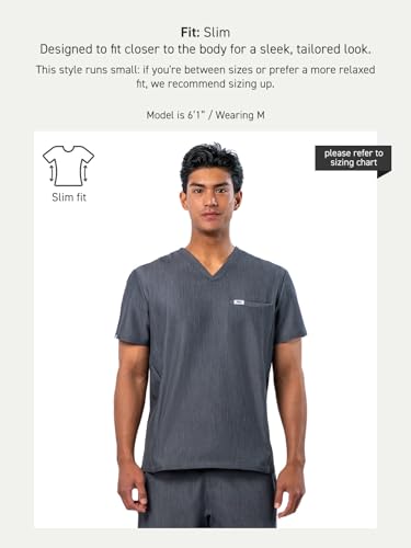 Image of Peelz Peter 4-Pocket V-Neck Scrub Tops for Men - Soft Stretch Fabric Top, Men's Scrubs, Slim Fit