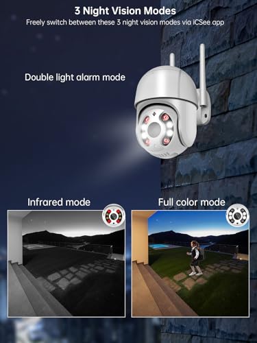 Anksono 1080P Camara Vigilancia WiFi Exterior, Cámara IP Vigilancia Domicilio con Visión Nocturna en Color, Detección de Movimiento, Audio Bidireccional, Grabación Continua 24/7, IP66(2 Pack) - imagen 3