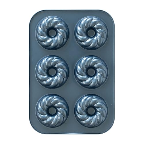 Nordic Ware Formed French Twist Donut Pan, 6 Cavities, Twilight