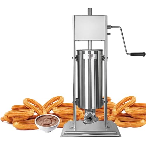 Churro Maker Machine Máquina manual para hacer churros de 3 l, máquina comercial para hacer donuts de frutas, máquina rellenadora de acero inoxidable, máquina rellenadora de crema para churr