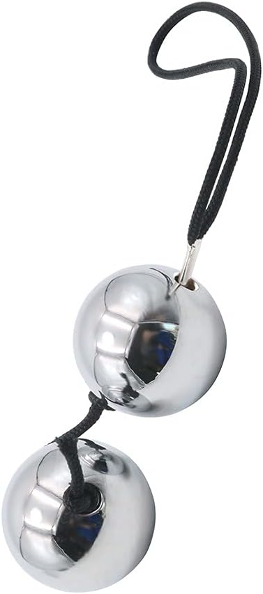 OkiiO Metal Solid Pull Beads Clitoral Anal Plug Anal Expander with Chain Smart Balls Pull Beads for Male and Female BDSM (30mm-2 Balls), Sliver