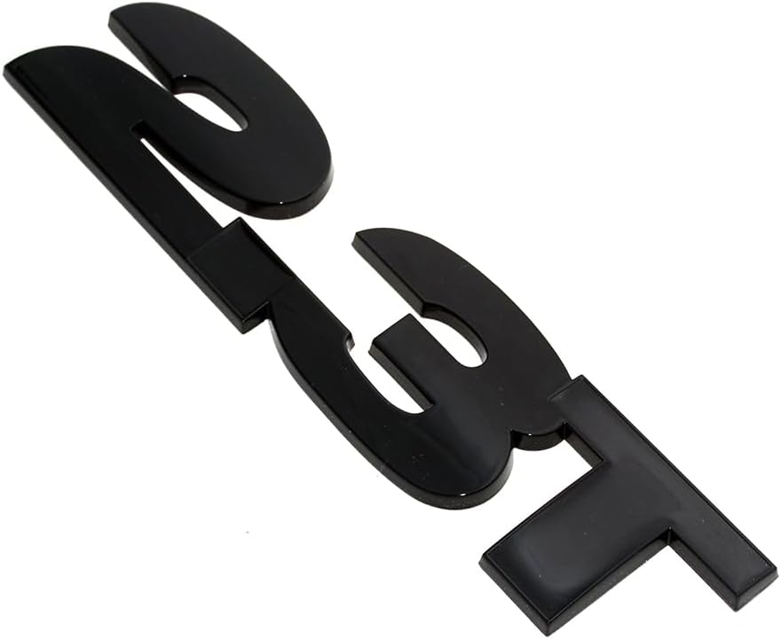 2 Pcs 2015-2024 2.3T Trunk Side Emblem Badge Nameplate Decal Sticker (Gloss Black)