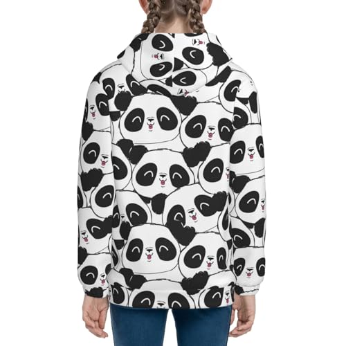 Panda Bear Kids Pullover Hoodies Boys Zip Up Sweatshirts Girls Athletic Clothes with Pocket 5