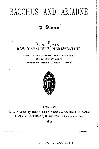 Hero and Leander, and Bacchus and Ariadne