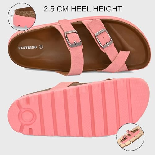 Image of Centrino Women's Berkin-Style Slip-On Sandals | Open Toe Design | Soft PU Footbed | Lightweight & Comfortable | Arch Support | On-Grip Sole | Casual Outdoor Wear (9228)
