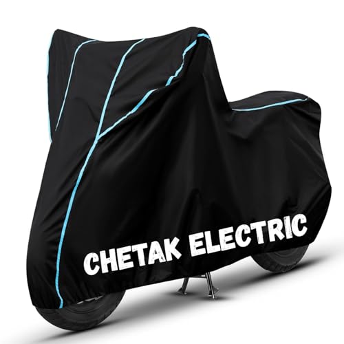 Image of Bike Cover for Chetak Electric 100% Waterproof, Dustproof & Scratch Resistant| Fully Bottom Elastic UV Resistant Heavy Duty Body Cover | All Weather Outdoor Use