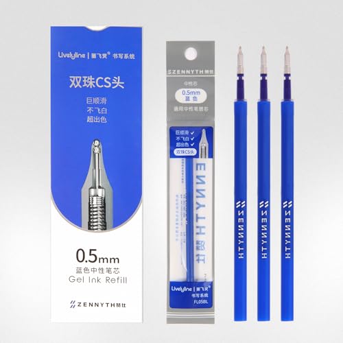 Bolígrafos Gel Vintage MengRan 5 Pcs con 10 Recargas Azul miniatura 3