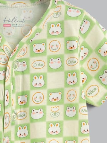 Image of HELLCAT 100% Cotton Front Open Jhabla Vest & T Shirt for Babies - Pack of 5 (Unisex,Short Sleeve)