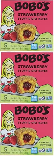 Bobos Oat Bars Bites Stuffed Strawberry 5Pc 6.5 OZ (Pack