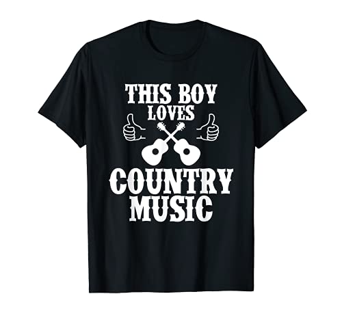 Hombre Country This Boy Loves Country Music Fogata occidental de Estados Unidos Camiseta