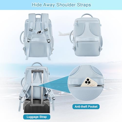 Image of Sinaliy Large Expandable Travel Backpack for Men and Women, 17 Inch Laptop, Waterproof, Casual, College, Business, Hiking, Camping