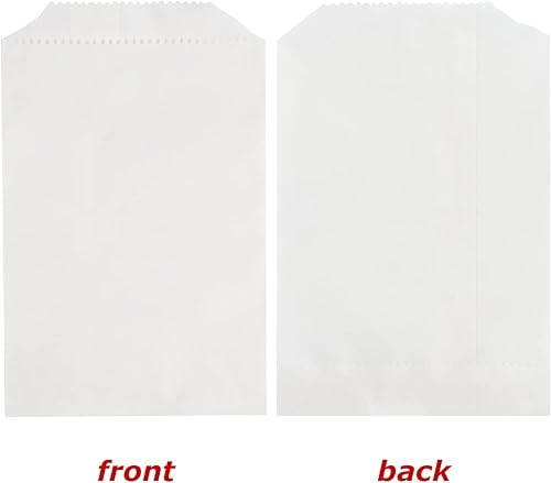 Miniatura 2 de Volanic 100 bolsas de papel blanco de 4 x 6 pulgadas, pequeñas bolsas planas para regalos de fiesta para panadería, galletas, sándwich, jabón,