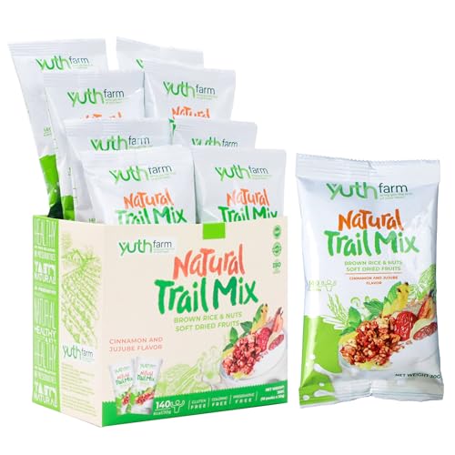 YUTH FARM – Trail Mix Individual Packs with Cinnamon and Jujube Flavor - Snack packs 1.06 Oz each - Halal, Vegan, Gluten-Free - Healthy Snacks for Trail Mix, Office, or Party