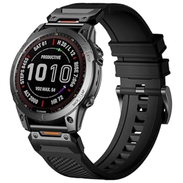 Bandletic Pulseira de silicone para Garmin Fenix 7 de 22 mm para Fenix 8 de 47 mm/Fenix 5/Fenix 6/6 Pro/Fenix 7 Pro/Forerunner 965/945/Approach S62/S60/Epix 2 Pro 47 mm/Quatix 7